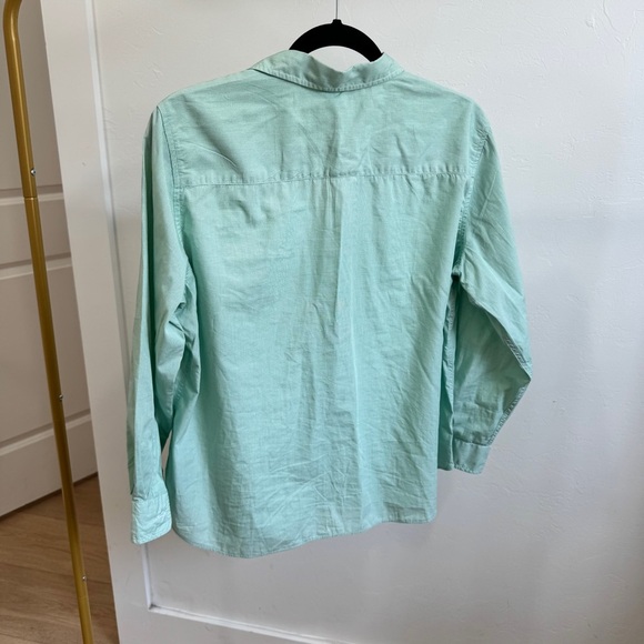 Frank & Eileen Frank Poplin Button Down Shirt Micro Check Mint Green Size Large - Picture 3 of 5